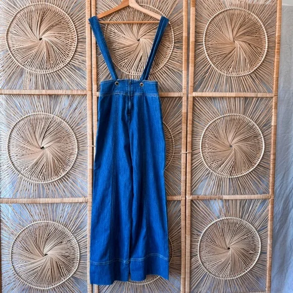 Pilcro and the Letterpress by Anthropologie Denim Wide Leg Retro Jeans w/ straps - Picture 7 of 10